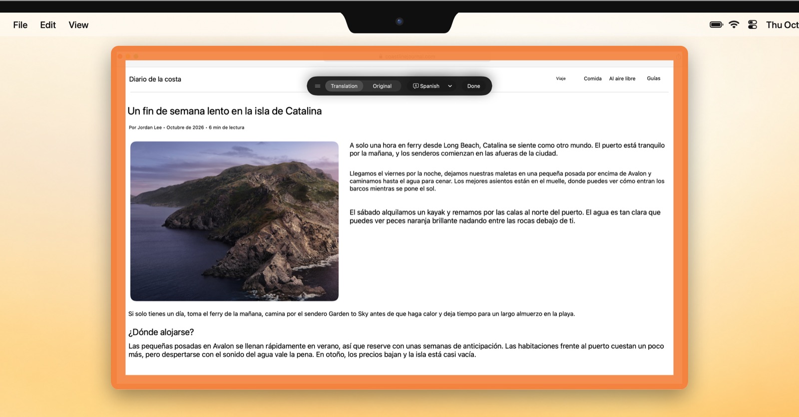 An English article translated into Spanish by Brow