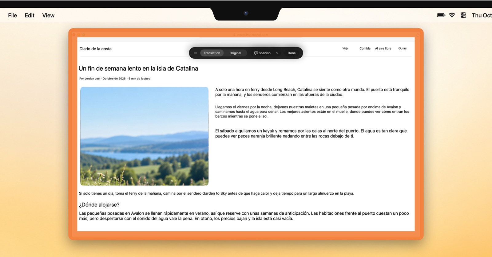 An English article translated into Spanish by Brow